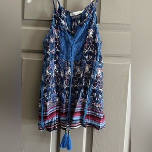 NWOT! Blue Floral Tank Top